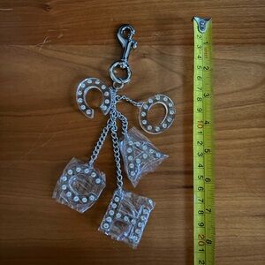 NWOT Coach Silver and White Key Fob